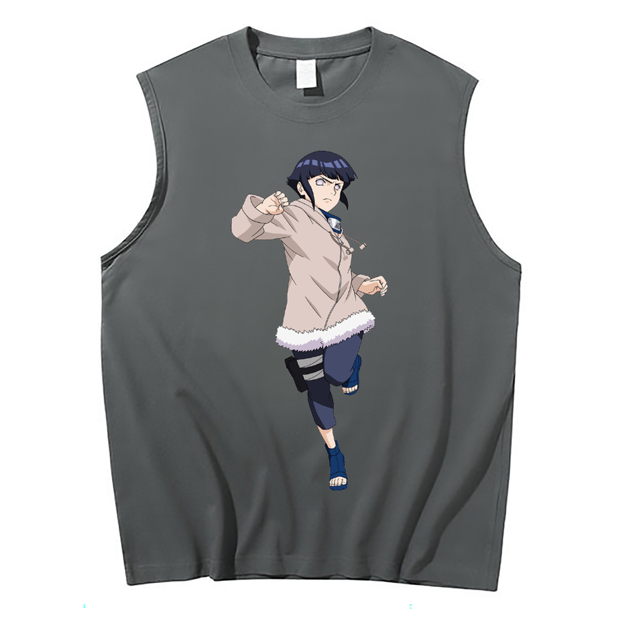 （画像用） NARUTO -ナルト- 日向ヒナタ Hyūga Hinata コットン100％タンクトップ（フロントプリント）